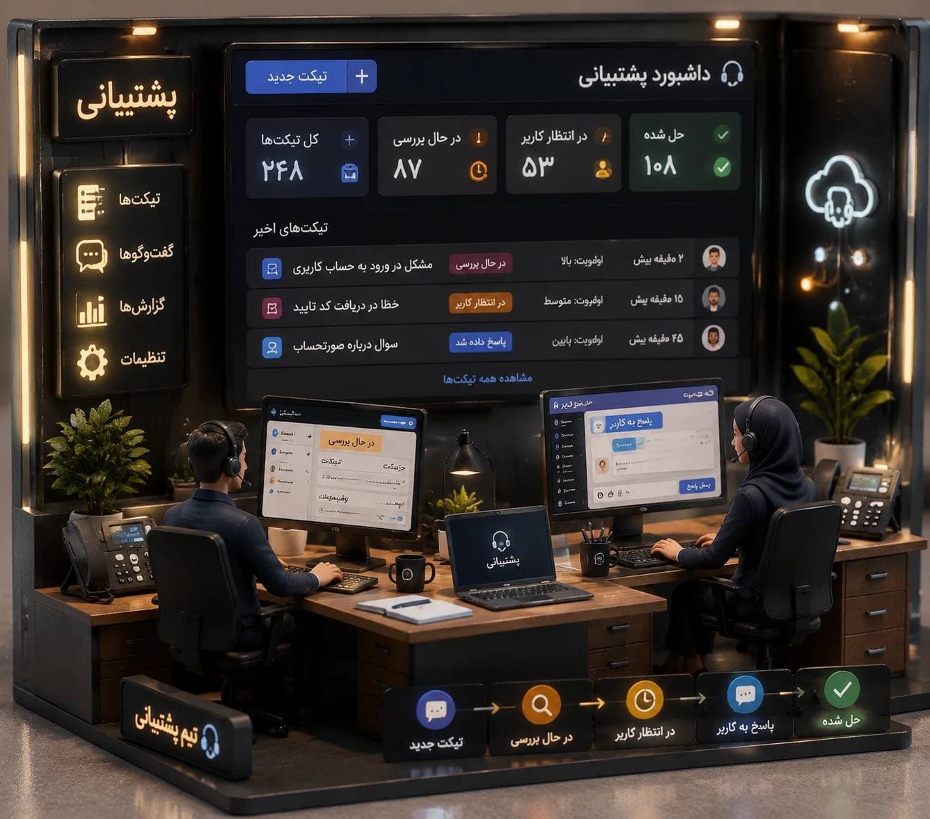 پشتیبانی موبایل سدرا